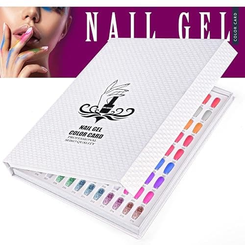 Noverlife Professional 216 Nail Colors Chart, White Nail Gel Polish Display Card Book, Nail Art Salon Nail Design Display Booklet, Nail Color Swatches Nail Practice Card Design Board thumbnail 3