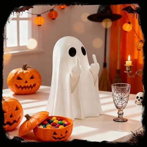 Chgfs Halloween Ghost Figurine-Spooky & Cute Ghost Statue for Home, Desk, Party Decor | FunnyGhost Halloween Decor Indoor thumbnail 7