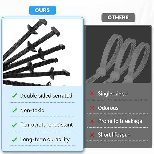 60 Pcs Nylon Universal Cable Tie Buckle - New Multifunctional Nylon Zip Ties Double Sided Buckle & Button Design Plastic Cable Ties Tool Fasteners Car Body UV Resistant Zipties for Car Daily Repair thumbnail 5