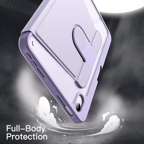 JETech Rotating Case Cover for iPad mini A17 Pro/6th Gen, Purple | For 8.3" 2024/2021 Model, 360° Rotation Stand, Clear Back Design, Auto Wake/Sleep, Pencil Holder, Full Protection thumbnail 4