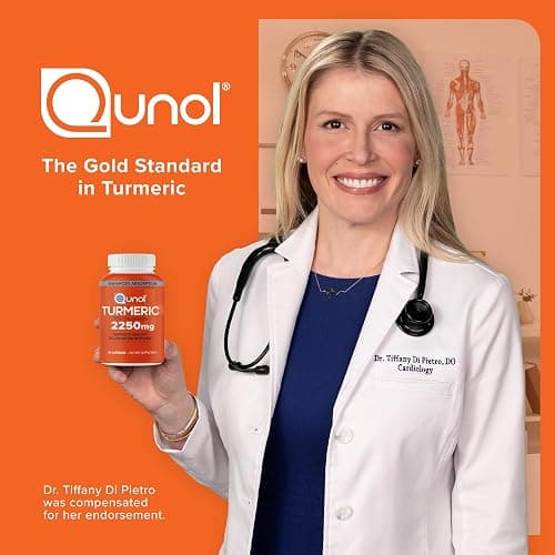 Qunol Turmeric Curcumin 2250mg, Black Pepper Extract for Enhanced Absorption, Supports Healthy Inflammation Response and Joint Health, Dietary Supplement, Vegetarian Formula, 90 Capsules thumbnail 11