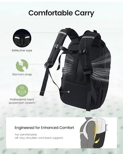 LOVEVOOK Everyday Laptop Backpack for Women & Men With Giant Tumbler Holder,15.6 Inch Classic Travel Work College Teacher Carry on Backpack Purse,Waterproof Computer laptop Bag Hiking Backpack,Black thumbnail 5