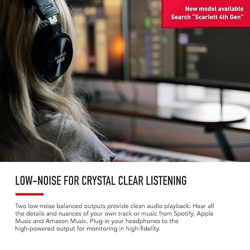 Focusrite Scarlett Solo 3rd Gen USB Audio Interface, The Guitarist, Vocalist, Podcaster Or Producer, Studio Quality Sound, Red thumbnail 5