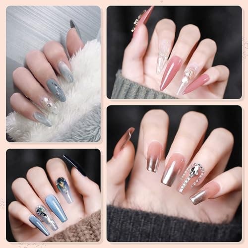 Abodhu Acrylic Natural Nail Tips Kit 500 Pcs French Tip Nails Set Square Half Cover False Nails with Glue, Files, Clipper, Storage Case, Nail Art for Salons and Home DIY, 10 Sizes thumbnail 4