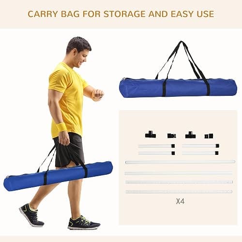 PawHut Dog Agility Equipment Training Height Adjustable Jumps Hurdle 4 Pieces with Carrying Bag for Outdoor thumbnail 5