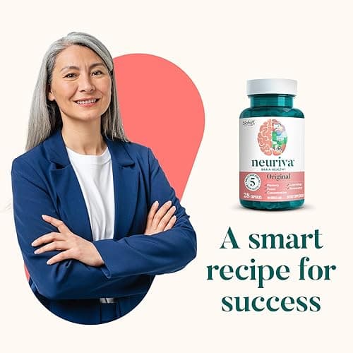 NEURIVA Original Decaffeinated Clinically Tested Nootropic Brain Supplement for Memory, Focus & Concentration, NeuroFactor & Phosphatidylserine, 28ct Capsules thumbnail 5