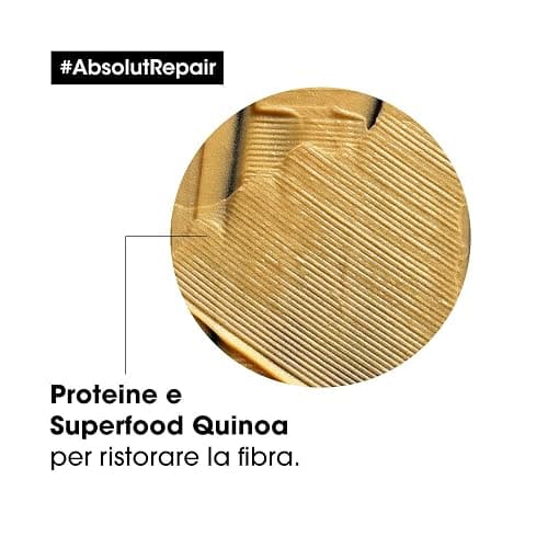 L'Oréal Professionnel Paris Maschera Gold professionale per capelli secchi e danneggiati Absolut Repair Serie Expert, Formula ristrutturante leggera, 250 ml thumbnail 6