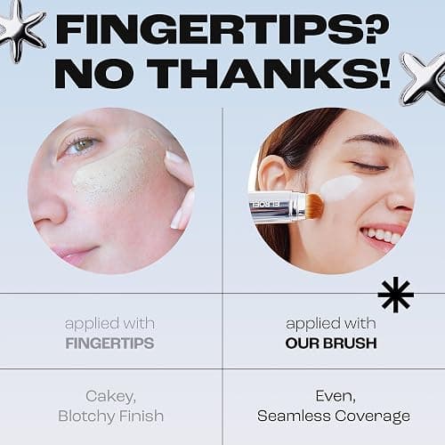 BLANC Cover Cream Stick V w/Detachable Brush - Korean Skin Care Cream Foundation Makeup Stick (202 Natural Stick Foundation, 0.45 oz) - 202 Natural thumbnail 6