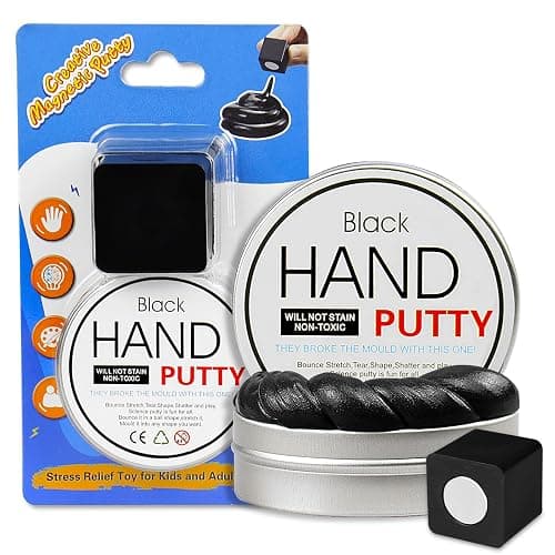 JAYEE Magnetic Slime Putty, Soft Magic Slime Hand Therapy Putty Fidget Game Stress Relief Thinking Educational Toy with Upgraded Magnet Christmas Birthday Gifts for Boys Girls Adults (Black) thumbnail 8