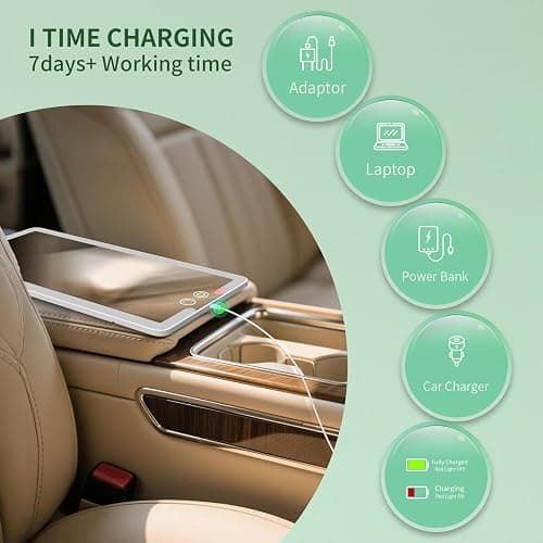 2PCS Car Visor Vanity Mirror with Lights, Rechargeable Dimmable Touch LED Sun Visor Mirrors, Large Detachable Vanity Makeup Mirror with 3 Color Modes for Truck SUV Car Accessories for Women(White) thumbnail 6