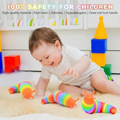 Cevioce Fidget Slug Toy, Sensory Slug Fidget Toy for Kids & Adults, 1 PC Cute Autism Sensory Toys for Autistic Children Great Birthday Gift for Girls Boys Toddlers Christmas Stocking Stuffers for Kids thumbnail 6