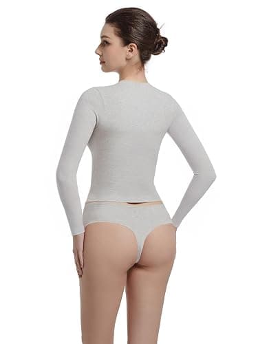 Abonlen Long Sleeve Shirts for Women Crewneck Basic Tees T Shirts Fitted Crop Tops Y2k Going Out Tops thumbnail 2