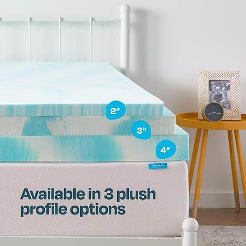 LINENSPA Memory Foam Mattress Topper - 3 Inch Gel Infused Memory Foam - Plush Feel - Cooling and Pressure Relieving - CertiPUR Certified - Dorm Room Essentials - Queen Size thumbnail 4