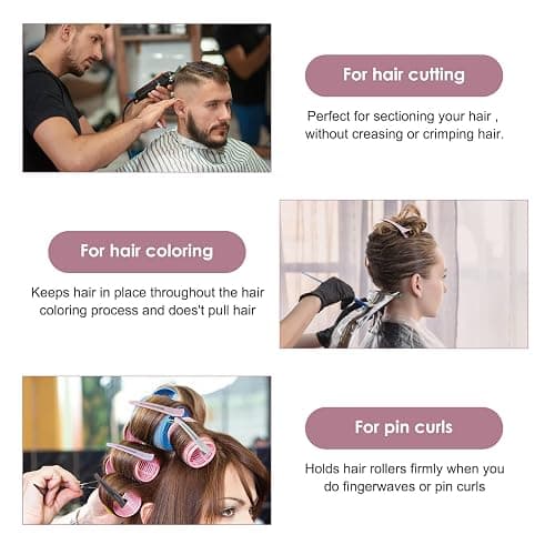 AIMIKE 12pcs Professional Hair Clips for Styling Sectioning, Anti-Slip No-Trace Duck Billed Hair Clips with Silicone Band, Salon and Home Hair Cutting Clips for Hairdresser, Women, Men - 4.3” Long thumbnail 4