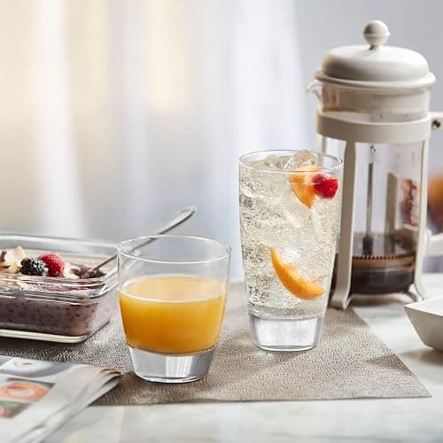 Libbey Classic Rocks and Glass Tumbler Set, Clear, Timeless 16 Piece Glassware Set, Elegant Dishwasher Safe Kitchen Glasses Set for Everyday Use thumbnail 2