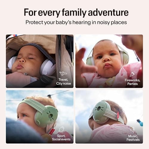 Alpine Muffy Baby Ear Protection for Babies and Toddlers up to 48 Months - CE & ANSI Certified - Noise Reduction Earmuffs - Comfortable Baby Headphones Against Hearing Damage & Improves Sleep - Sage thumbnail 8