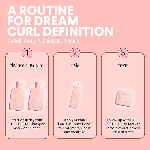 MONDAY HAIRCARE Curl Define Shampoo + Conditioner Set (2 Count) 12 oz Each Nourishes Curls, Tames Frizz, Coconut Oil and Shea Butter Enhance Shine, 100% Recyclable Bottle thumbnail 9