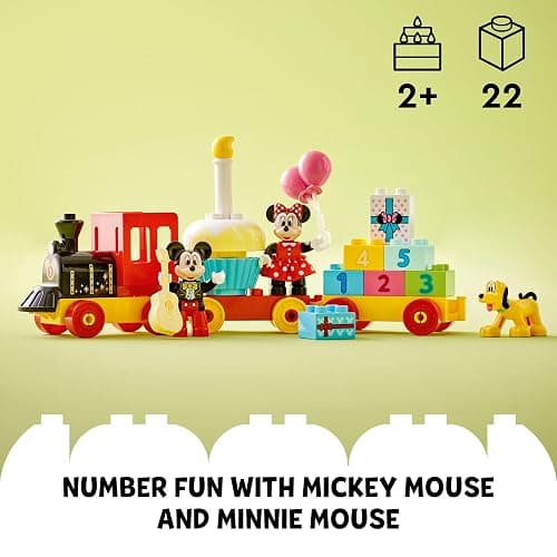 LEGO DUPLO Disney Mickey & Minnie Mouse Birthday Train Toy - Building Blocks for Toddlers, Ages 2+ - Pretend Play Learning Toy for Girls & Boys - Gift for Birthday - 10941 thumbnail 3