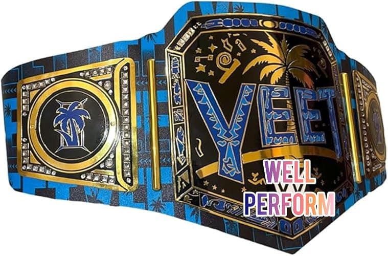 Yeet Heavyweight Wrestling Championship Title Belt Replica - Adult Size - 2mm - 52 Inches Length thumbnail 3