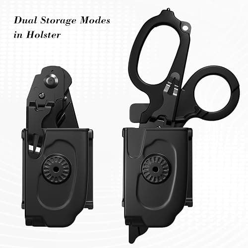 Foldable Trauma Shears with Black Holster, 6-in-1 Medical Shears for Emergency Rescue, Stainless Steel Trauma Shear Ideal for EMTs, Nurses, First Responders (Full Black) thumbnail 5