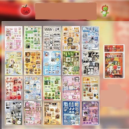 Alideco 20pcs Scrapbook Stickers Vintage Food Cute Cute Pet Goldfish Sparkler Sticker Book for Adults Sticker journaling Stickers for Scrapbooking (mengwuyixianglu) - Image 1