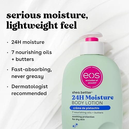 eos Shea Better Body Lotion- Crème de Pistachio, 24-Hour Moisture Skin Care, Lightweight & Non-Greasy, Made with Natural Shea, Vegan, 16 fl oz thumbnail 5
