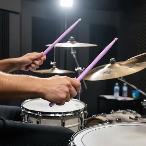 Purple Drum Sticks Maple Wood Drumstick 5a Drumsticks for Drums Wooden Handles Drum Stick Beginner Drums Sticks Accessories Stuff for Beginners Music Lovers thumbnail 7