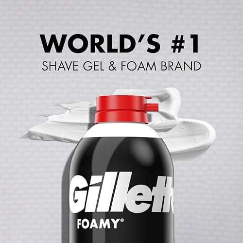 Gillette Foamy Classic Shave Foam for Men, Protection Against Shaving Irritation, Quick and Smooth Shave, shaving cream, 14.9 Oz thumbnail 8