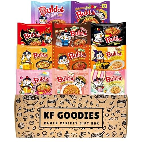KF GOODIES Korean Ramen Variety Pack Gift Box (11 Count) - Spicy Buldak Noodle Assortment for Birthdays, College Care Packages, Office Snacks and Gifts - Image 1