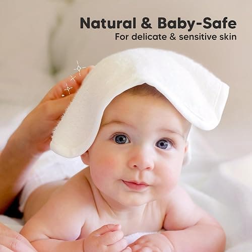 6-Pack Baby Washcloths – Soft Absorbent Viscose from Bamboo Washcloths for Face, Body, Baby Towels for Newborn, Kids, Toddlers, Infant, Gentle on Sensitive Skin, 10x10 Reusable Face Towels (White) thumbnail 5