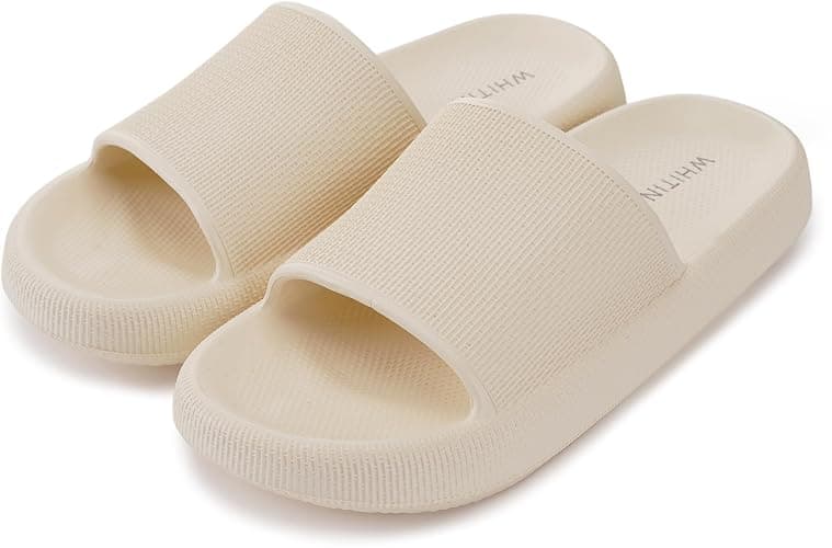 WHITIN Slippers for Women Non Slip | Cushioned Thick Sole Slides | Quick Drying Bathroom Sandals thumbnail 6