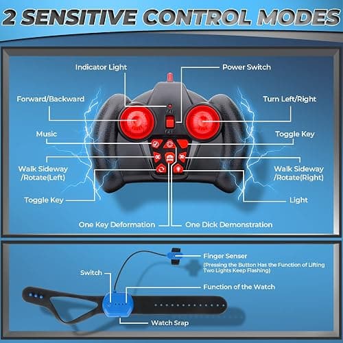 Gesture Sensing RC Stunt Car - Boys Toys Age 6-12, 360° Rotating 4WD Hand Controlled Remote Control Twist Car with Light & Music, Cool Birthday Presents and Ideas Gifts for Kids Age 7 9 10 11 12 yr thumbnail 8