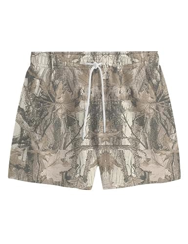 Navonta Mens Camo Shorts Maple Leaf Print Elastic Waist Graphic Athletic Shorts Baggy Drawstring Sweat Shorts with Pockets - Image 1