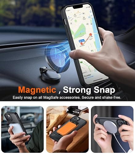 Temdan Compatible with iPhone 14 Case/iPhone 13 Case,[Built-in Invisible Kickstand][Compatible with MagSafe][Military Grade Shockproof] Slim Translucent Matte Phone Case for iPhone 14/13 6.1" thumbnail 6