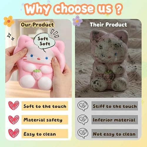 16PCS Squishy Fidget Toys,Kawaii Squishies Stress Relief Squeeze Toys Kit | Cute Squishy's Sensory Toys for Desk,Office,Party Favors,Classroom Prize Birthday Gifts Bag Stocking Stuffers thumbnail 5