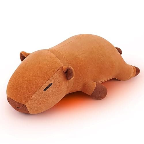 Weighted Capybara Microwavable Heating Pad-1.8lb Weighted CapybaraHeating Pads for Cramps &Period Pain Relief for Women, Plush Heatable & Coolable Stuffed Animals Bedtime Birthday Gift for Women Kids - Image 1