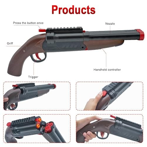 Double Barrel Toy Foam Blaster - Foam Squirt with Suction Dart and Catridge, 2 in 1 Foam Dart Blaster with Suction Dart and Catridge for Kids Teen Adults, Outdoor Toys for 8+ Year Old Boys & Girls thumbnail 3