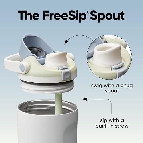 Owala FreeSip Sway Insulated Stainless Steel Water Bottle with Two-Way Spout, Built-In Straw and Bucket Handle, Made for Travel, School, and Sports, 30oz, BPA Free, Leak Proof, Iced Breeze thumbnail 4