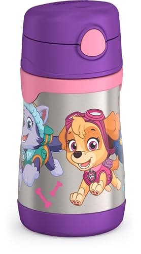 THERMOS Vacuum Insulated Stainless Steel 10oz Straw Bottle, Paw Patrol Girl thumbnail 3