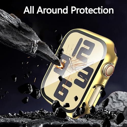 DNNBAO 6-Pack Case for Apple Watch SE 3/2nd Gen Series 6/5/4/SE 40mm with Tempered Glass Screen Protector, Ultra-Thin Full Shockproof Protective Bumper Cover for iWatch 40 mm thumbnail 2