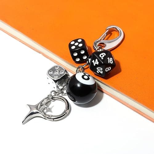 FunBoat Magic 8 Ball Cute Dice Charm Keychain Cute Backpack Purse Bag Hangings Accessories, Y2k Key Chain Gift Aesthetic thumbnail 6