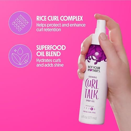 Not Your Mother's Curl Talk Curl Defining Spray Gel and Strengthening Hair Oil (2-Pack) - Styling Products for All Curl Types thumbnail 6