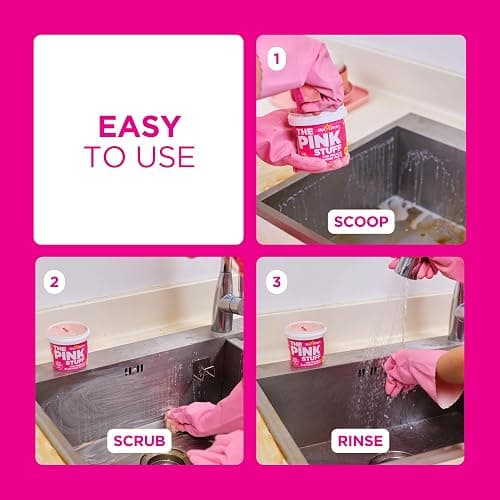 Stardrops - The Pink Stuff Miracle Cleaning Paste & SQeeZY Scrubber Sponge Bundle – All-Purpose, Non-Scratch Cleaner for Kitchens, Bathrooms, Walls, Floors, Pots, Grout, and More thumbnail 8