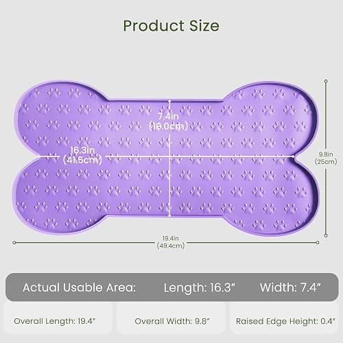 PWTAA Dog Food Mat Anti-Slip Silicone Dog Bowl Mat Thicker Pet Placemat Waterproof Cat Feeder Pad with Raised Edge Puppy Kitten Feeding Mats Suitable Small Medium-Sized Dogs Cats Eating Tray thumbnail 2
