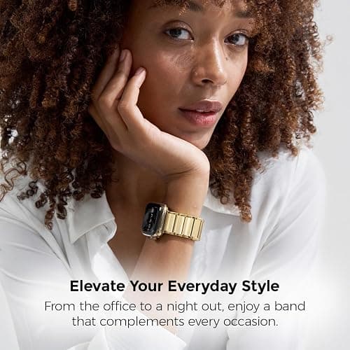 My Pretty Strap - Compatible Apple Watch Band Strap, Stainless Steel Fashion iWatch Replacement Strap- Easy Resizing, No Tool Needed, Fits Most Wrists- Series 1-11, SE and Ultra thumbnail 2
