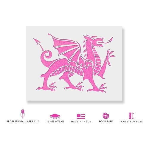 Medieval Dragon Stencil - Medieval, Stencils, Stencil, Dragon, Craft thumbnail 2