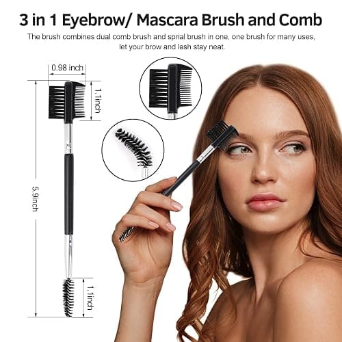 Eyelash Curlers Kit for Women w Lash Curler, Eyelash Comb Seperator, 3 in1 Mascara Brushes, Eyelash Extension Tweezers, Foldable Eyebrow Brush and Comb, 10 Silicone Refills Pads for Natural Eyelashes - EC-02 Kit thumbnail 6