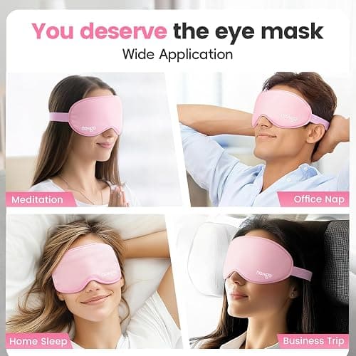 NEWGO 3D Cooling Eye Mask, Weighted Eye Mask for Sleeping, Pink | Hot Cold Therapy Blackout Mask for Puffiness, Dark Circles, Headache, Stress Relief, Travel, and Gift thumbnail 6