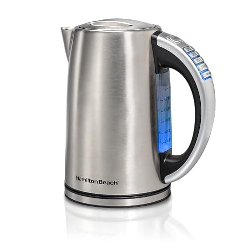 Hamilton Beach 1.7 Liter Temperature Control Electric Kettle, Water Boiler & Heater, Fast 1500 Watts, BPA Free, Cordless, Auto-Shutoff and Boil-Dry Protection, Stainless Steel (41020R) - Stainless Steel - 1.8 Quarts - Image 1