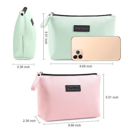 Cosmetic Bags for Women Small Makeup Bag for Purse Pu Leather Makeup Pouch Travel Makeup Bag with Zipper Make Up Bag for Travelling thumbnail 2
